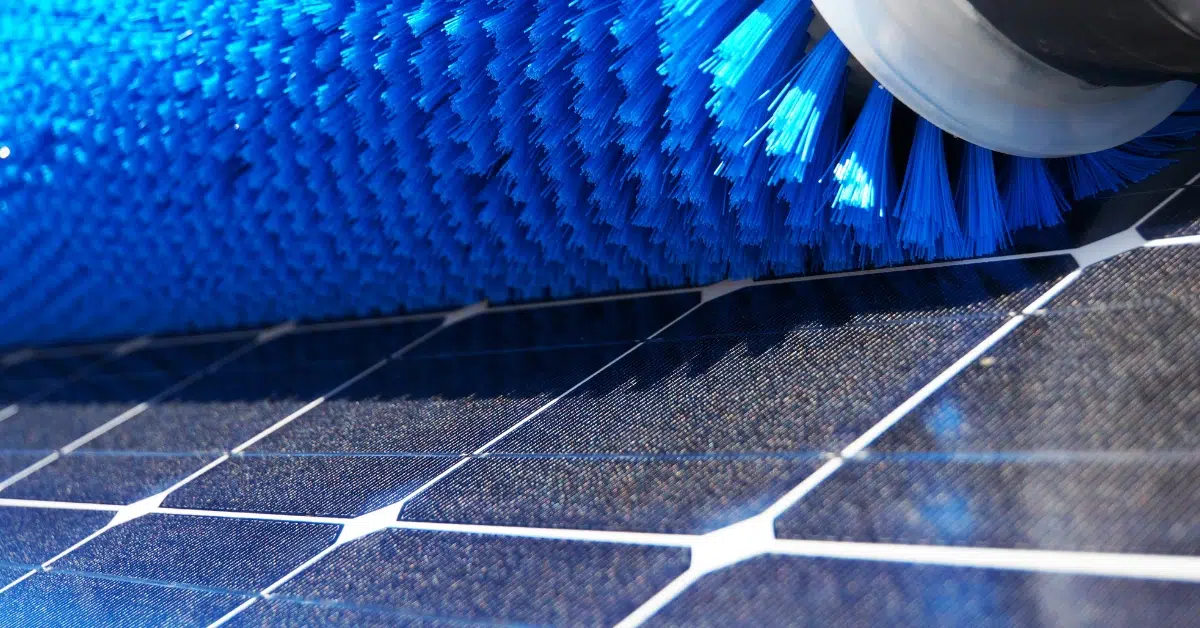 a blue solar panel cleaning brush - how often to clean solar panels by conditions